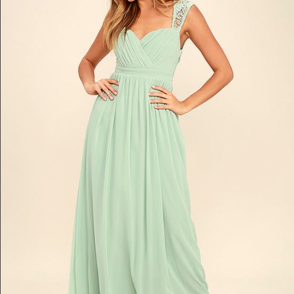 NWT Lulu’s Novels Sage Green Maxi Dress
